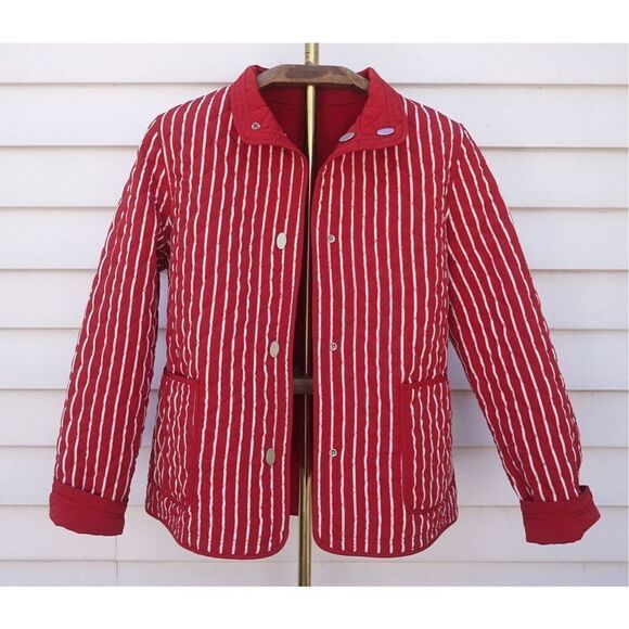 Classic Preppy Red Quilted Reversible Barn Jacket - Picture 5 of 6